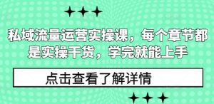 私域流量运营实操课，每个章节都是实操干货，学完就能上手-511资料网