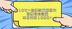 10W+的爆款疯颠图文，引爆你的流量，单日变现1k【揭秘】-511资料网