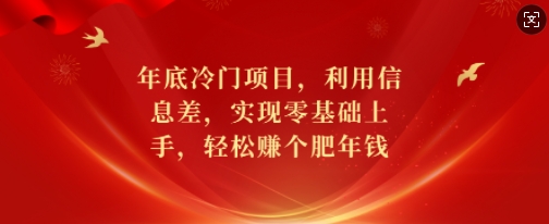 年底冷门项目，利用信息差，实现零基础上手，轻松赚个肥年钱【揭秘】-511资料网