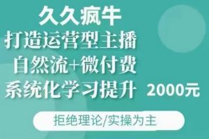 久久疯牛·自然流+微付费(12月23更新)打造运营型主播,包11月+12月-511资料网