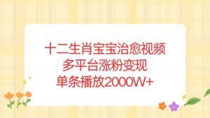 十二生肖宝宝治愈视频，多平台涨粉变现，单条播放2000W+-511资料网