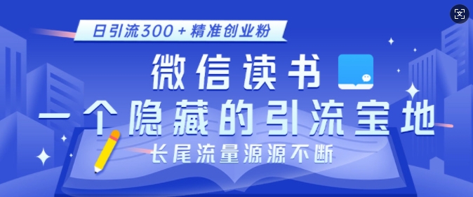 微信读书，一个隐藏的引流宝地，不为人知的小众打法，日引流300+精准创业粉，长尾流量源源不断-511资料网