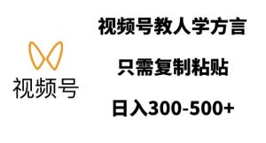 视频号教人学方言，只需复制粘贴，日入多张-511资料网