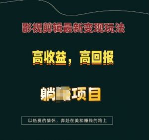 影视剪辑最新变现玩法，高收益，高回报，躺Z项目【揭秘】-511资料网