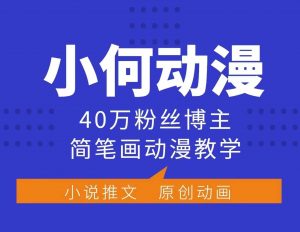 小何动漫简笔画动漫教学,40万粉丝博主课程,可做伙伴计划、分成计划、接广告等-511资料网