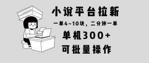 小说平台拉新，单机300+，两分钟一单4~10块，操作简单可批量。-511资料网