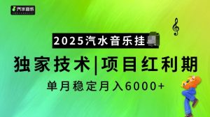 2025汽水音乐挂JI项目，独家最新技术，项目红利期稳定月入6000+-511资料网