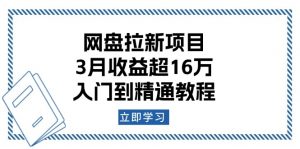 网盘拉新项目：3月收益超16万，入门到精通教程-511资料网