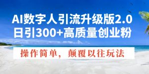 AI数字人引流升级版2.0，日引300+高质量创业粉，操作简单，颠覆以往玩法-511资料网