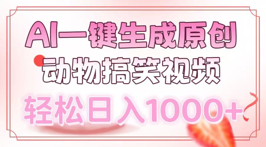 AI一键生成原创动物搞笑视频，轻松日入1000+-511资料网