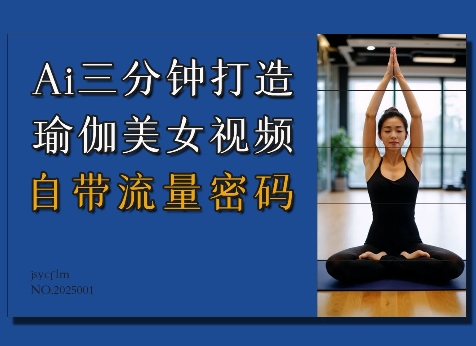 Ai3分钟打造瑜伽美女视频,自带流量密码-511资料网
