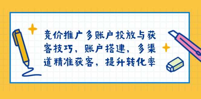 竞价推广多账户投放与获客技巧,账户搭建,多渠道精准获客,提升转化率-511资料网
