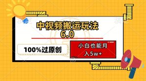 中视频搬运玩法6.0，利用软件双重去重，100%过原创，小白也能月入5w+-511资料网