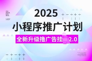 2025小程序推广计划，全新升级撸广告挂JI2.0玩法，日入多张，小白可做【揭秘】-511资料网