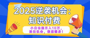 2025逆袭项目——知识付费，小白也能月入10万年入百万，抓住机会彻底翻...-511资料网