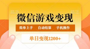 微信游戏变现玩法,单日最低500+,轻松日入800+,简单易操作-511资料网