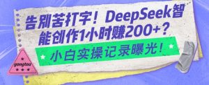 告别苦打字！DeepSeek智能创作1小时入2张？小白实操记录曝光-511资料网