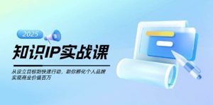 知识IP实战课，从设立目标到快速行动，助你孵化个人品牌，实现商业价值百万-511资料网