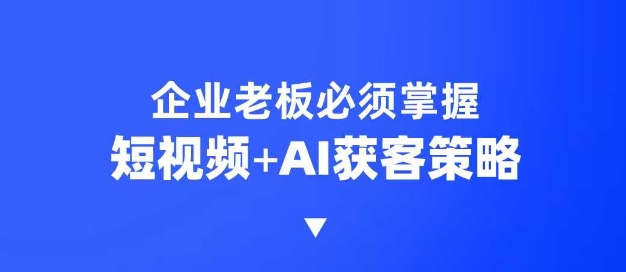 企业短视频AI获客霸屏流量课,6步短视频+AI突围法,3大霸屏抢客策略-511资料网
