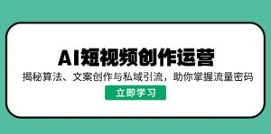 AI短视频创作运营，揭秘算法、文案创作与私域引流，助你掌握流量密码-511资料网