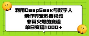 利用DeepSeek与数字人制作养宠科普视频，非常火爆的赛道，单日变现多张-511资料网