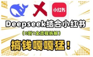 deepseek+小红书打造流量生产线实操课，0到1全流程拆解，搞钱嘎嘎猛-511资料网