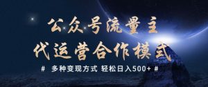 公众号流量主代运营  多种变现方式 轻松日入5张【揭秘】-511资料网