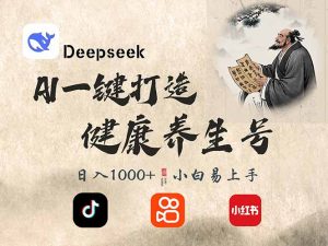 DeepSeek做养生号，一条作品涨粉2万+，轻松日入300+-511资料网