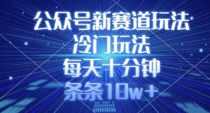 公众号新赛道玩法，冷门玩法，每天十分钟，条条10w+-511资料网