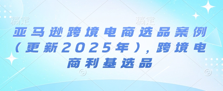 亚马逊跨境电商选品案例(更新2025年3月)，跨境电商利基选品-511资料网