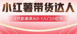 小红薯达人带货启航计划，3节直播课从0-1入门小红书-511资料网