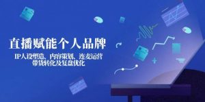 直播赋能个人品牌：IP人设塑造、内容策划、连麦运营、带货转化及复盘优化-511资料网