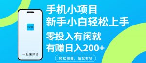 手机小项目新手小白轻松上手零投入有闲就有赚日入200+-511资料网