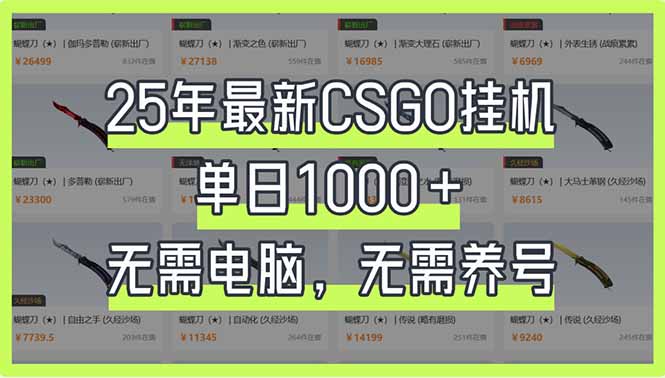 25年最新CSGO挂机系统，单日1000+，无需电脑，无需养号，0基础可上手-511资料网