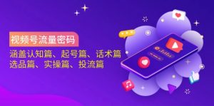 视频号流量密码：涵盖认知篇、起号篇、话术篇、选品篇、实操篇、投流篇-511资料网