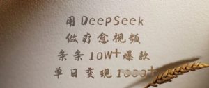 用DeepSeek做疗愈视频，条条10W+爆款，单日变现多张-511资料网