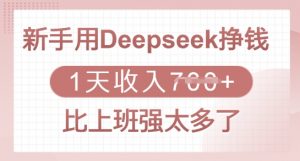 新手用Deepseek挣钱，1天收入多张，比上班强太多了-511资料网