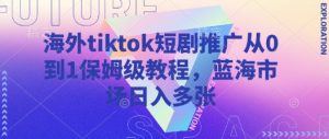 海外tiktok短剧推广从0到1保姆级教程，蓝海市场日入多张-511资料网