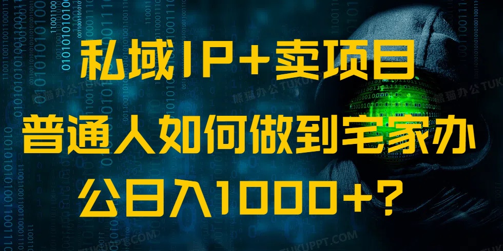私域IP+卖项目，普通人如何做到宅家办公实现日入1000+-511资料网