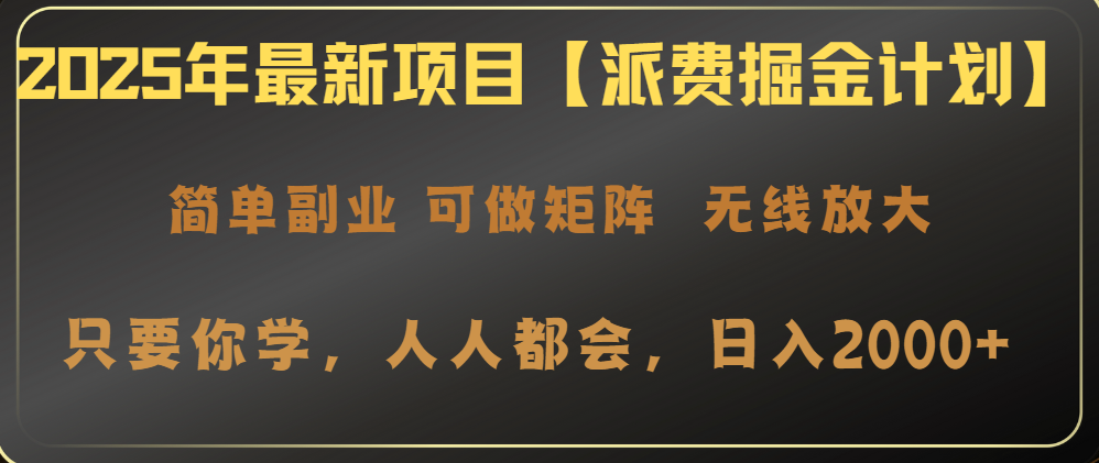 2025年最新项目【派费掘金计划】操作简单，日入2000+-511资料网