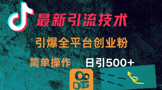 最新引流方法，引爆全平台的一个创业粉，简单操作日引300+-511资料网