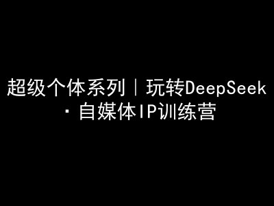 超级个体系列，玩转DeepSeek·自媒体IP训练营，deepseek教程-511资料网