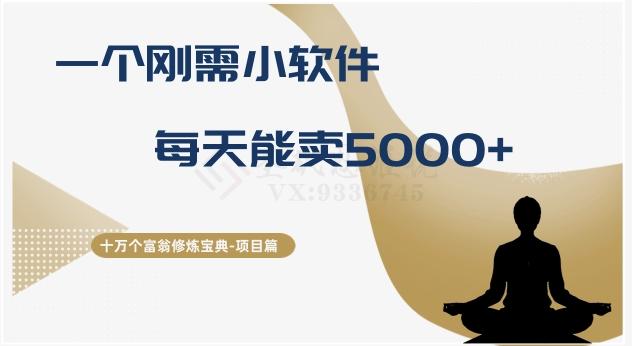 十万个富翁修炼宝典之17.一个刚需小软件，每天能卖5000+-511资料网