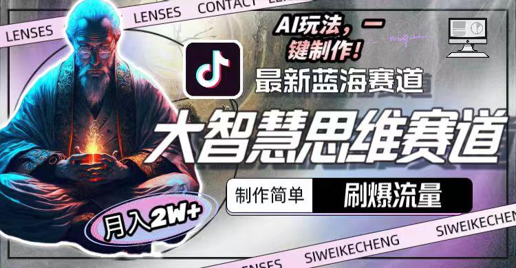 最新大智慧思维赛道AI玩法，刷爆流量，制作简单，小白月入2w+-511资料网