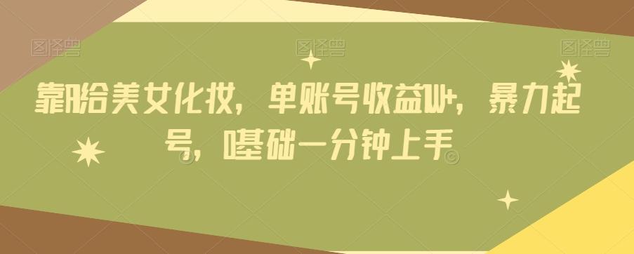 靠AI给美女化妆，单账号收益1W+，暴力起号，0基础一分钟上手-511资料网