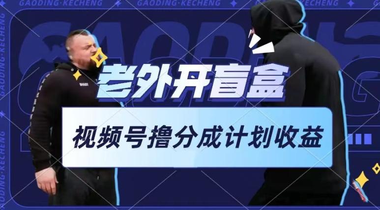 老外开盲盒视频，撸视频号分成计划收益，每天只需一小时，新手小白轻松上手【揭秘】-511资料网