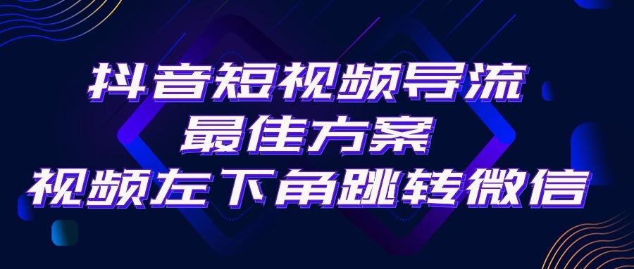 抖音短视频引流导流最佳方案，视频左下角跳转微信，外面500一单，利润200+-511资料网