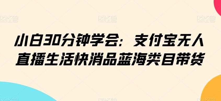 小白30分钟学会：支付宝无人直播生活快消品蓝海类目带货【揭秘】-511资料网