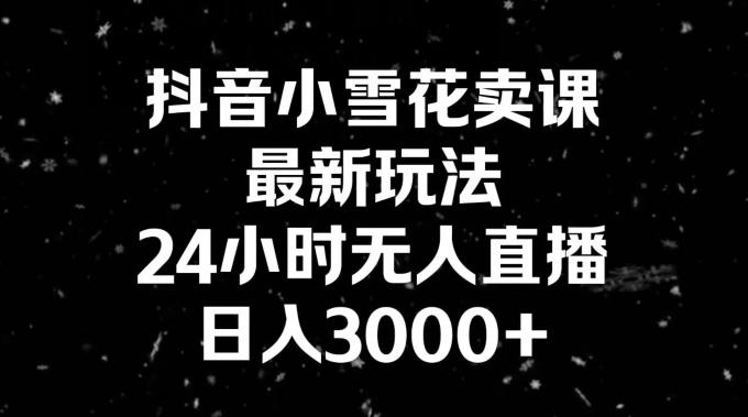 抖音小雪花卖课，24小时无人直播，日入3000+，小白也能轻松操作-511资料网