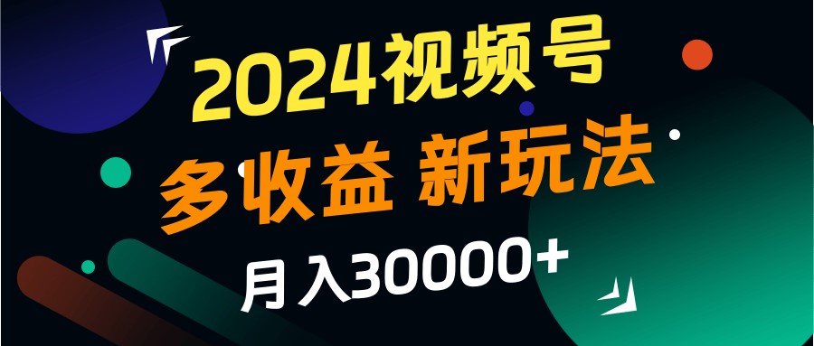 2024视频号多收益的新玩法，月入3w+，新手小白都能简单上手！-511资料网